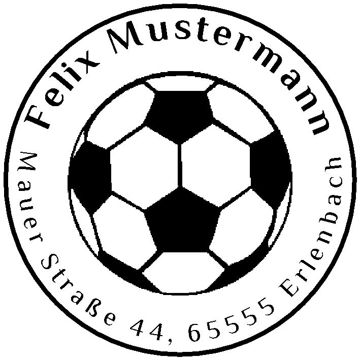 Adresstempel · Einschulungsstempel · Fussballstempel