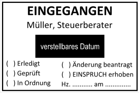 40x60mm  Datumstempel Eingegangen Buchungsstempel Steuerberater Erledigt Geprüft Änderung Einspruch