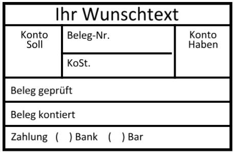 Kontierungsstempel Konto Beleg KoSt Geprüft Kontiert Zahlung Kostenstelle Buchhaltung Rechnungsprüfung