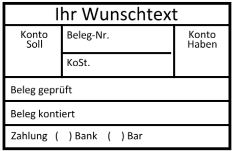 40x60 Kontierungsstempel Konto Beleg KoSt. Geprüft Kontiert Zahlung Kostenstelle Buchhaltung Rechnungsprüfung