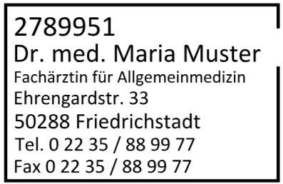 Stempel Kassenarztstempel Arztstempel Rahmen geffnet Facharzt Allgemeinarzt Arztnummer Adresse