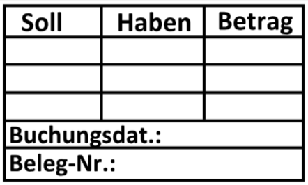 Stempel Buchung Buchhaltung Rechnungsprfung Soll Haben Betrag Buchungsdatum Beleg-Nr Belegnummer