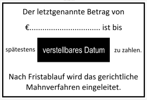 40x60mm ·  Datumstempel Mahnstempel Buchhaltung Mahnverfahren Zahlungsfrist Gerichtsvollzieher