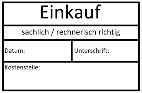 40x60 Stempel Einkauf sachlich rechnerisch richtig Datum Unterschrift Kostenstelle